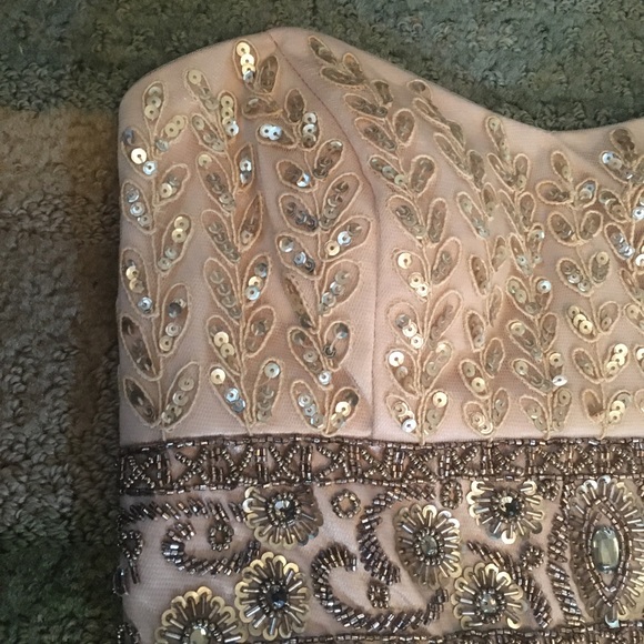 Sue Wong Nocturne Beaded Pleated Strapless Dress - Picture 5 of 8